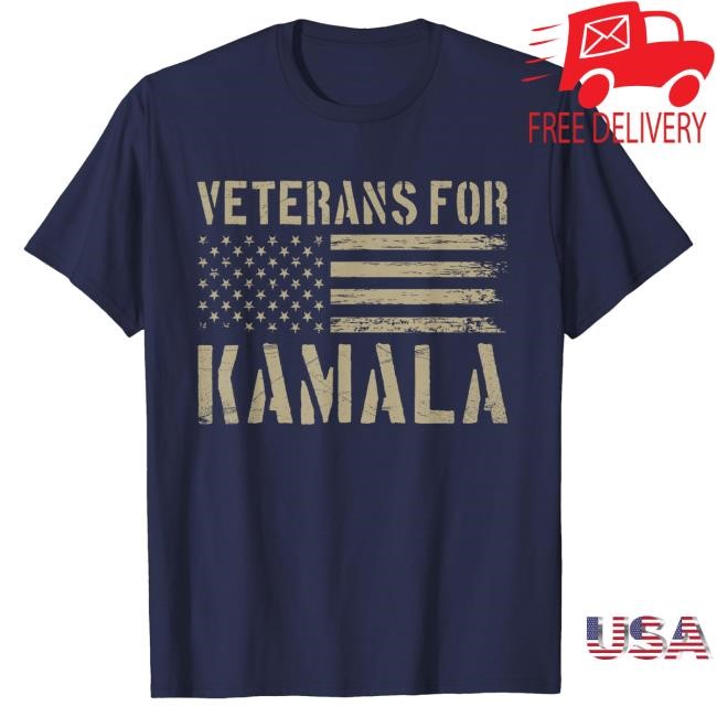 Veterans For Kamala Harris 2024 Election Usa Flag Military New Shirt