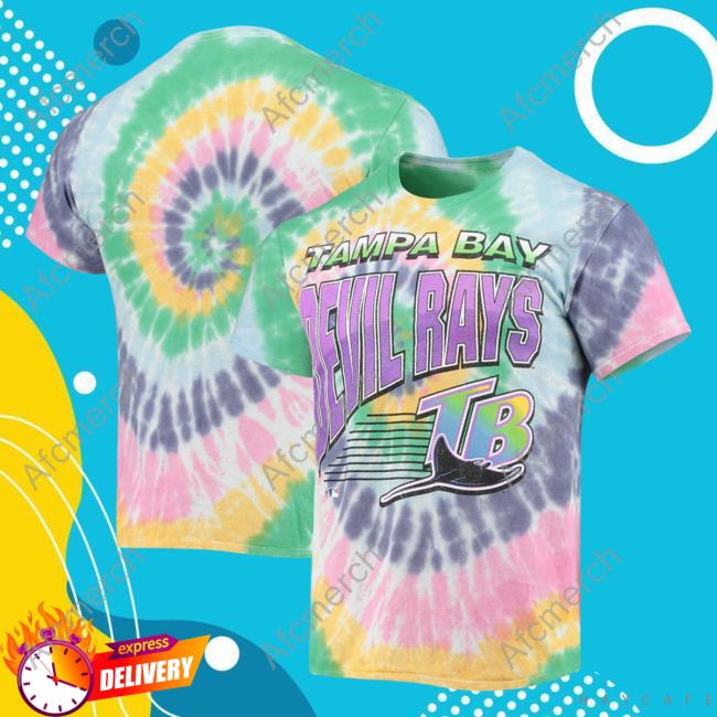 Tampa Bay Rays '47 White Vortex Vintage Tubular Tie-Dye Tee Shirt