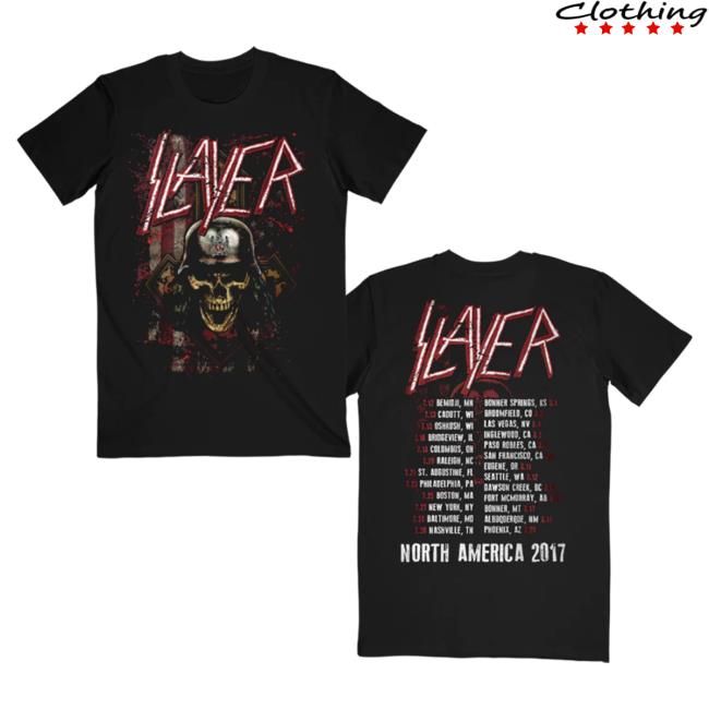 Official Slayer Clothing Store Shop Merch Slaymerica Itinerary T Shirt