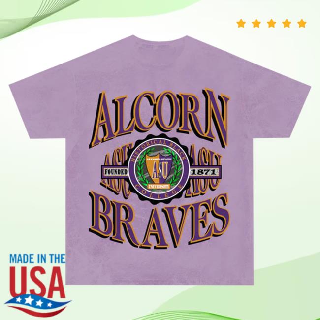 Official Black College Union Alcorn State Retro 90S Crest Tees Orchid [ASU]