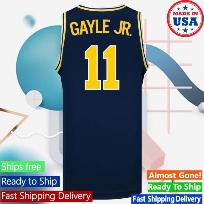 Michigan Wolverines #11 Roddy Gayle Student Athlete Blue Basketball Jersey T Shirt | The M Den Official Merch Store Shop