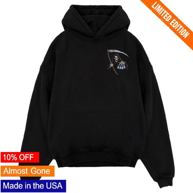 Official Sana Detroit Apparel Sana X Halloween Motor City Reaper Hooded Sweatshirt - Black SanaDetroit