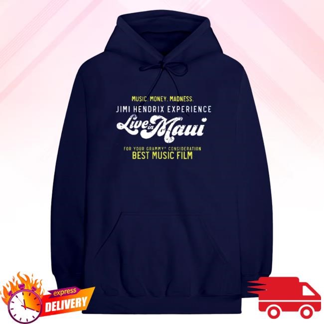 Official Jimi Hendrix Merch Store Jimi Hendrix Music, Money, Madness - Live in Maui Film Hoody