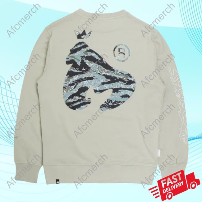 Official Money Clothing Woodland Camo Fill Crew neck Sweatshirt Grey