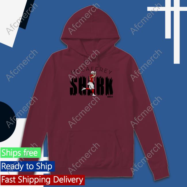 Breakingt Merch Christian Mccaffrey San Francisco Shark Sweater Breakingt Merch Christian Mccaffrey San Francisco Shark Tee