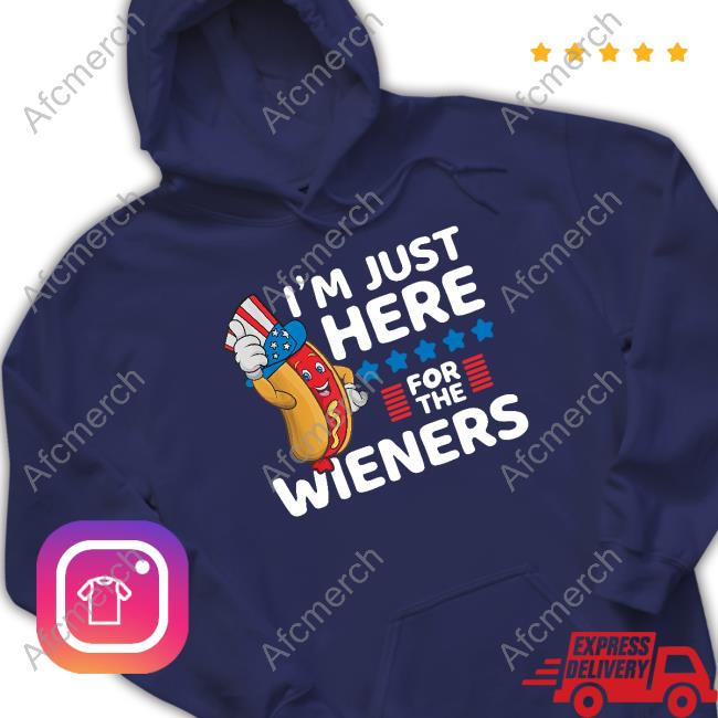 Tee24x7 Hot Dog I'm Just Here For The Wieners 4Th Of July T Shirts