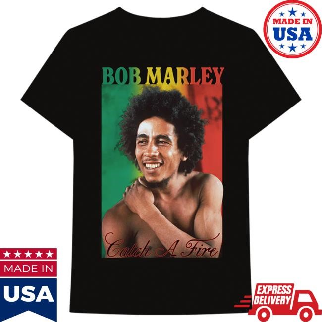 Official Bob Marley Store Shop Bob Marley Catch A Fire Black Photo Attractive Shirt