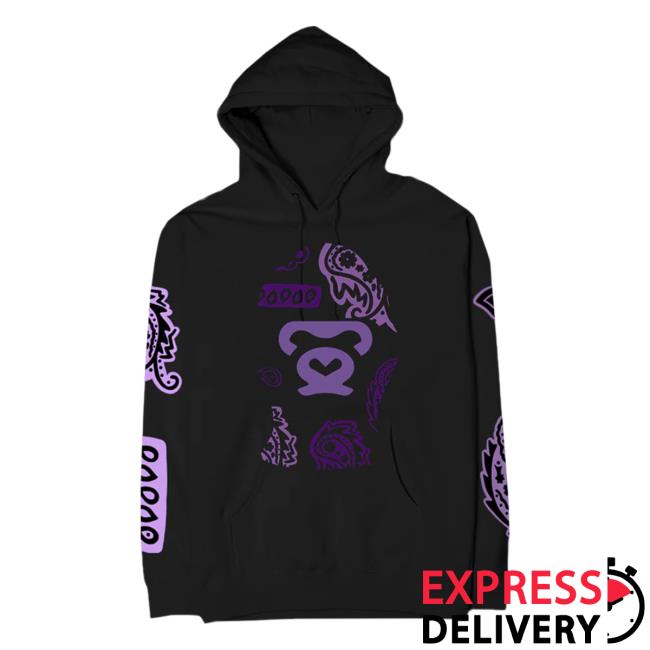 Official GloRilla Merch Store Paisley Ski Mask Popover Sweatshirt Black GloRilla Apparel Clothing Shop Glo Rilla