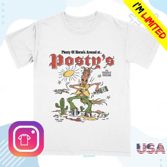 Official Post Malone Merch Store Horse'n Around Posty's Top Shirt