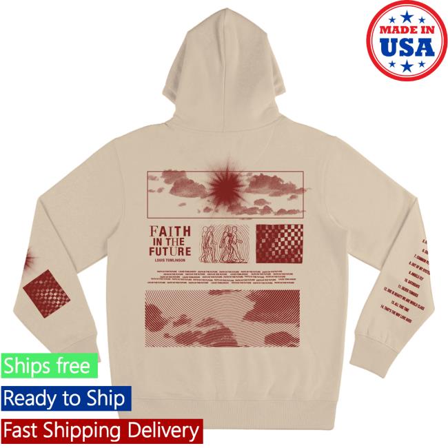 Official Louis Tomlinson Merch Store Louis Tomlinson Faith In The Future Ecru Pullover Hoodie LouisTomlinson Apparel Clothing Shop