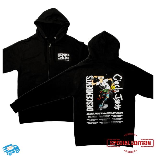 Official Kings Road Merch Store Circle Jerks X Descendents 2023 Tour Zip Up Hoody Kings Road Shop CircleJerks