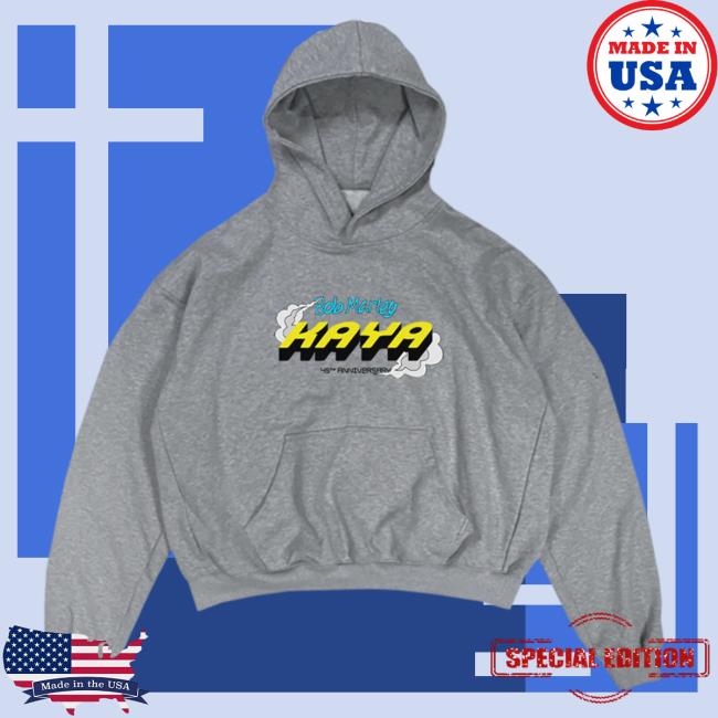 Official Bob Marley Merch Store Shop Bob Marley Kaya Heather Grey Hoodie