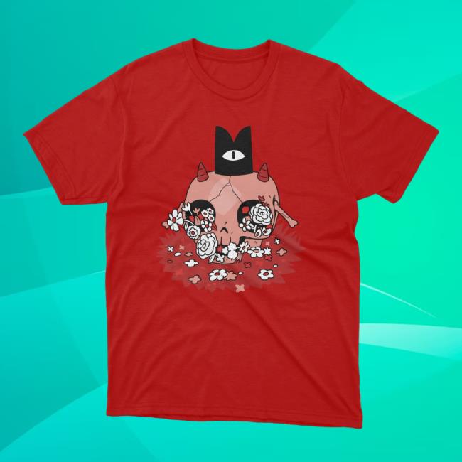 Merch Devolver Digital Cult Of The Lamb Floral Skull New Shirt
