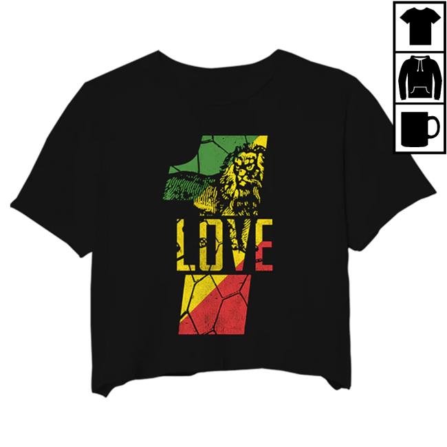 Official Bob Marley Merch Store Shop Bob Marley Women's Cup One Love Crop Top Top Shirt