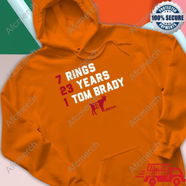 Breakingt Merch 7 Rings 23 Years 1 Tom Brady Goat List 2023 Shirt