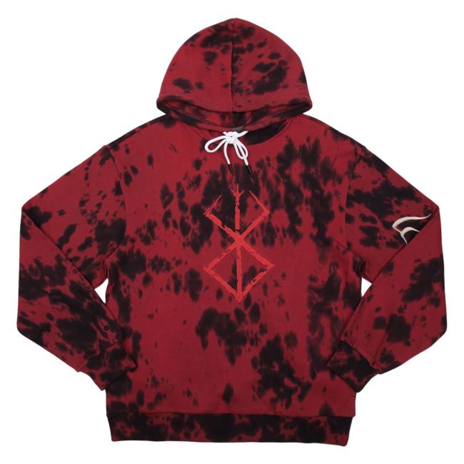 Official Atsuko Merch Brand Of Sacrifice Red Acid Wash Hoodies