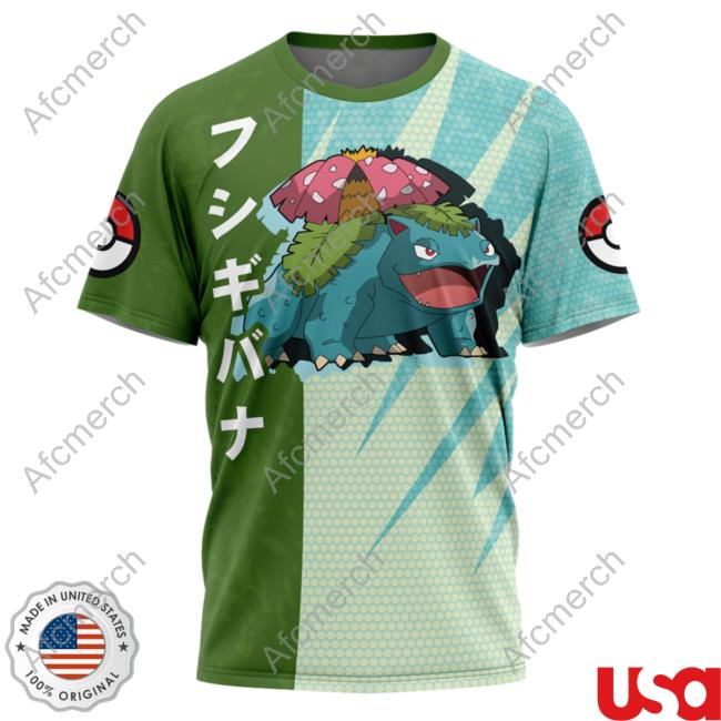 Official Anime Ape Clothing Venusaur Attack Pokemon New Shirt Animeape