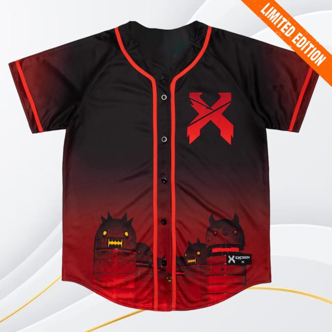 Official Excision Merch Home Robot Baseball Tees Red
