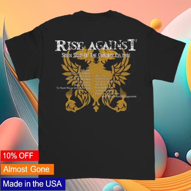 Official Rise Against Siren Song 20th Anniversary Crest and Tracklist Hot Shirt (Black)