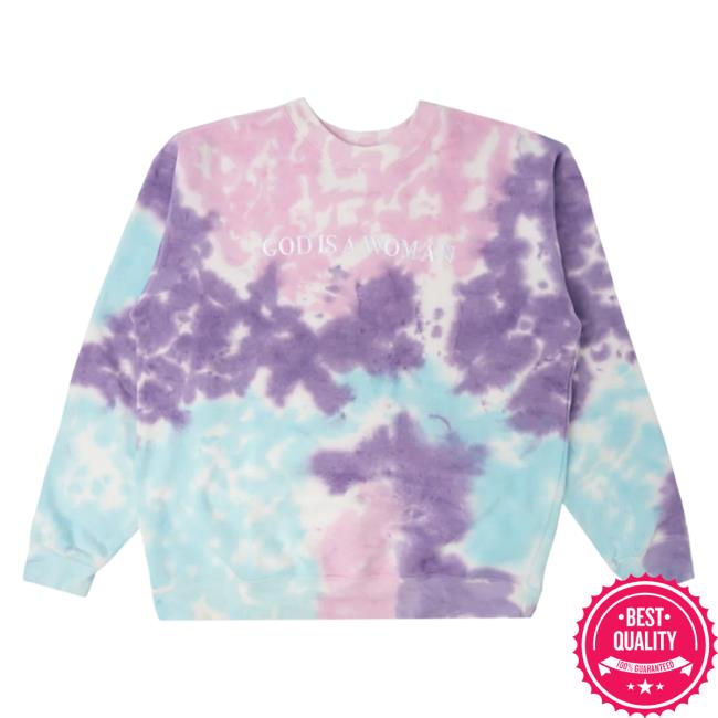 Official Ariana Grande Apparel Clothing Merch Store Tie-Dye Ariana Grande God Is A Woman Crewneck Tie Dye Ariana Grande Shop