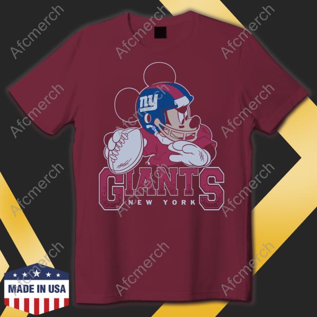 Official Dynasty Sports Shop New York Giants Mickey At Quarterback Disney Vintage Football Shirt