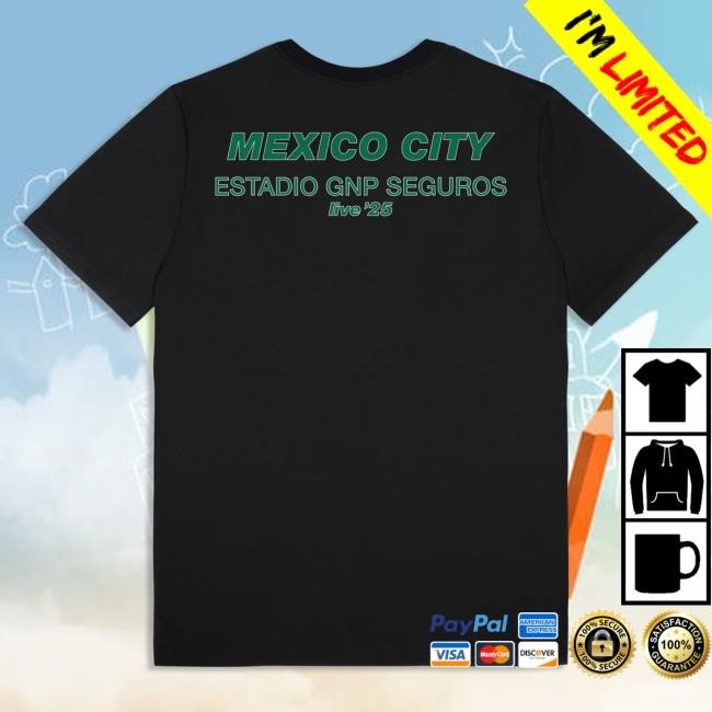 Official Oasis Tour Merch Live '25 Mexico City Tees Black