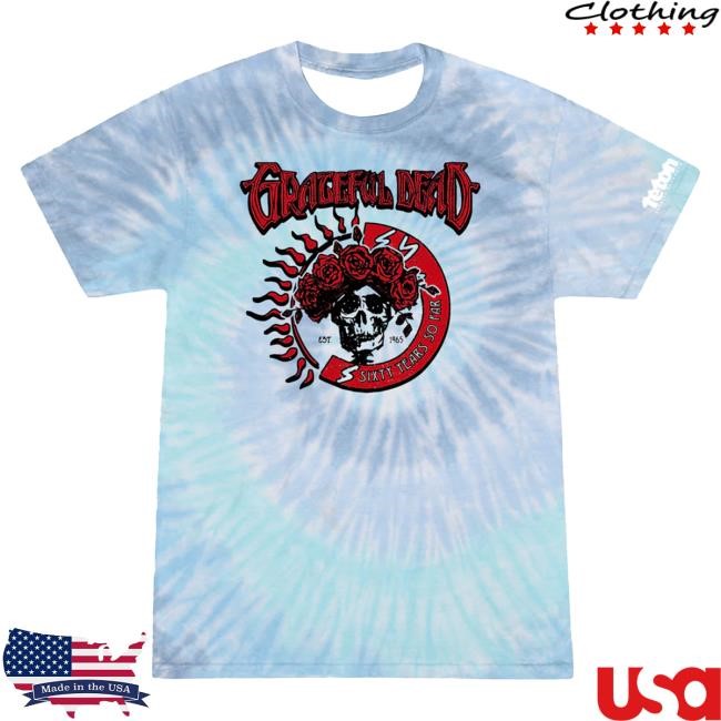 Official Teton Gravity Research Grateful Dead 60Th X Tgr Dead Of The Dawn Tie-Dye Shirts - Lagoon