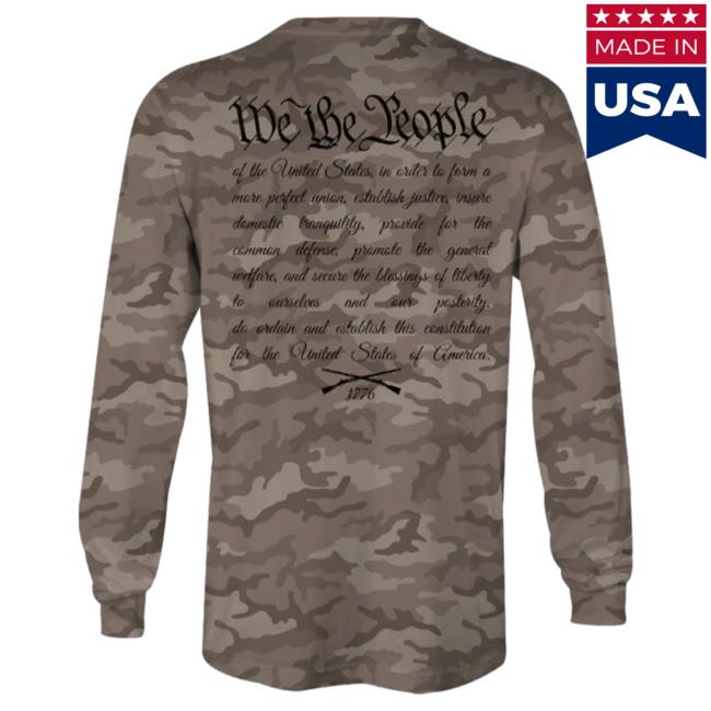 Official Howitzer Clothing We Will Defend Long Sleeve T-Shirts Sand Camo