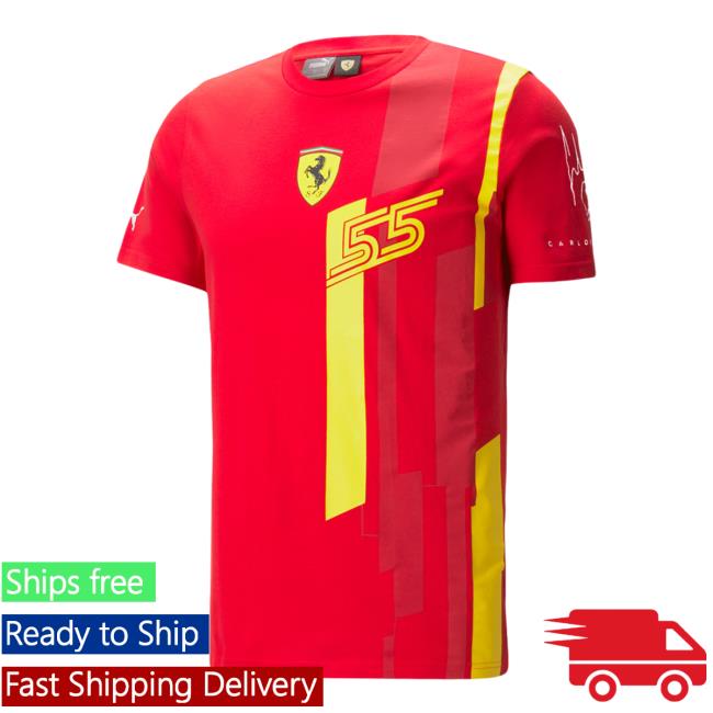 Official Scuderia Ferrari 2023 Team Carlos Sainz Special Edition Spanish GP Pullover Hoodie