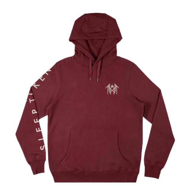 Official Sleep Token Tour Merch Store Emblem Pullover Sweatshirt Burgundy Sleeptoken