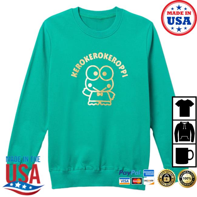 Official Sanrio Apparel Clothing Merch Store Shop Keroppi Metallic Print Popover Hoodie Green