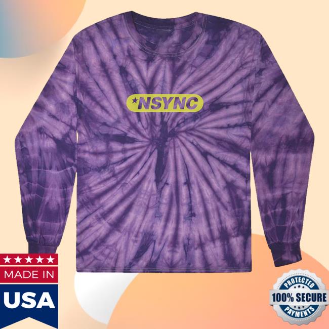 Official Nsync Merch Nsync 2023 Logo Tie Dye Hooded Sweatshirt