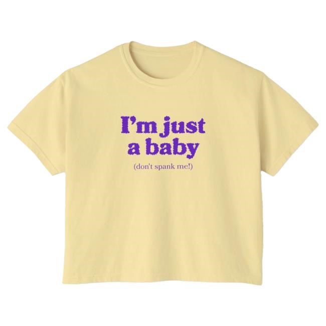 Streetwear Angle Butter I’m Just A Baby Crop Tee From Dropout TV