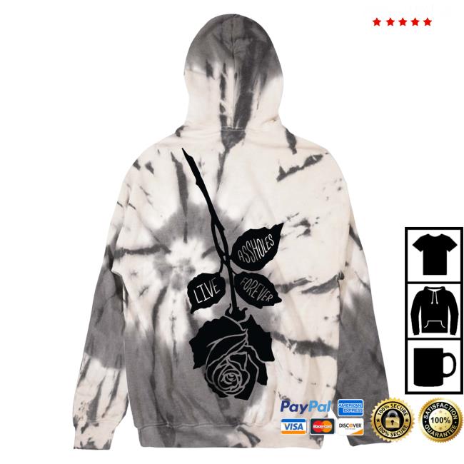 Official Linda Finegold Merch Store Stop Assholes Live Forever Rose Long Sleeve T-Shirt Earth Spiral Tie Dye Lindafinegold Clothing Shop Tie-Dye