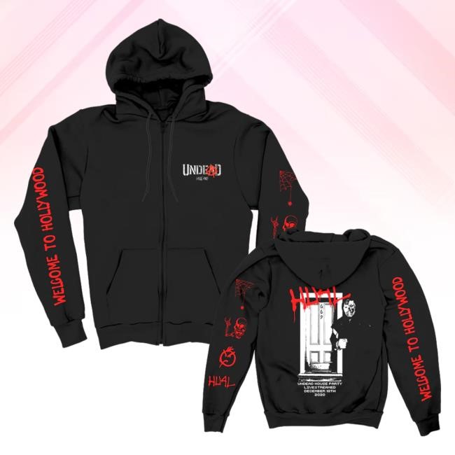 Official Hollywood Undead Merch Store Deadbite The Doorman Popover Sweatshirt (Black) HollywoodUndead