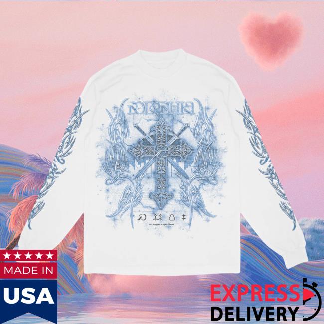 Polyphia Merch Tribal Cross Wings White Long-Sleeve