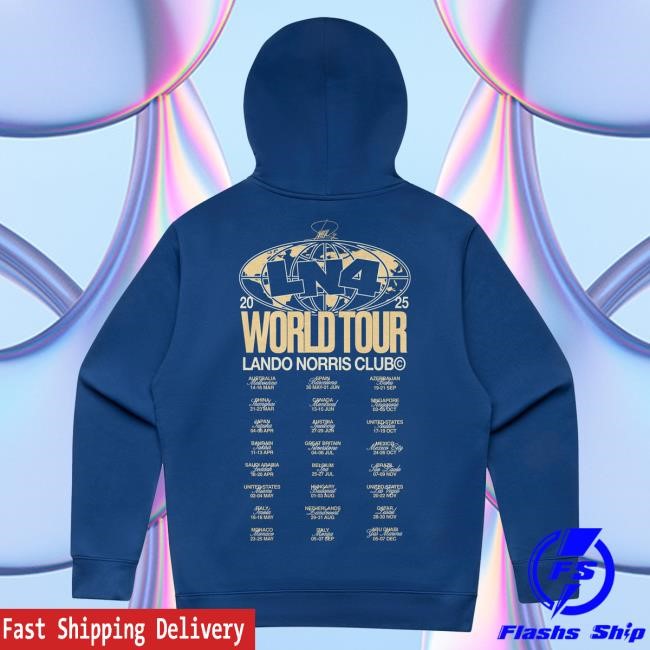 Official Lando Norris Merch Store Shop World Tour Hoody - Cobalt