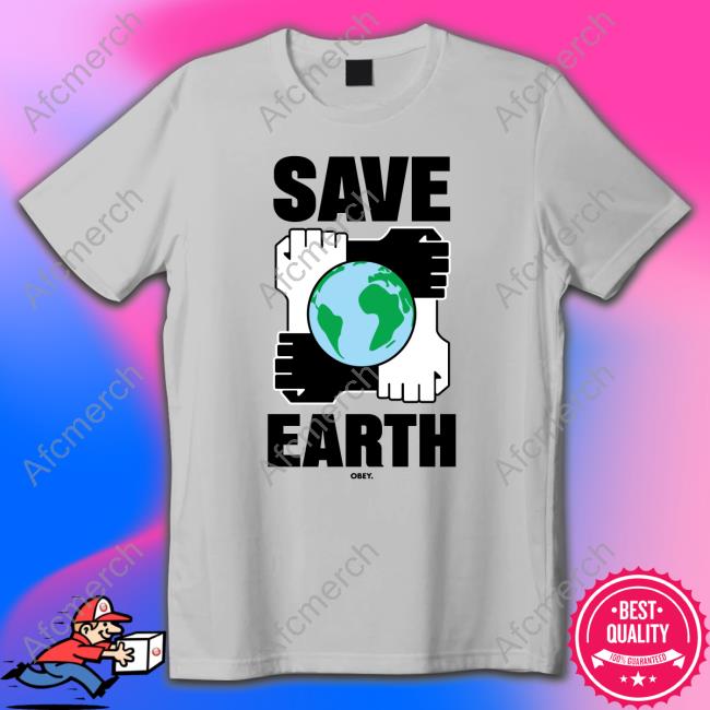Official Dogfish Menswear OBEY Save Earth Long Sleeve Tee