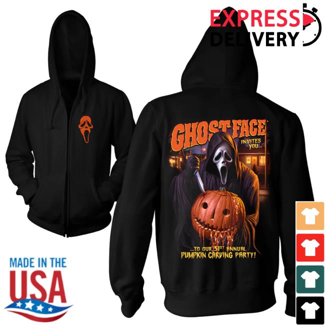 Official Cavity Colors Ghost Face: Halloween Party - Zip Up Pullover Hoodie