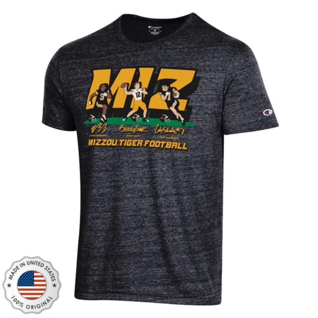 Mizzou Tigers Champion Three Player Nil Brady Burden Schrader Football Black Shirt