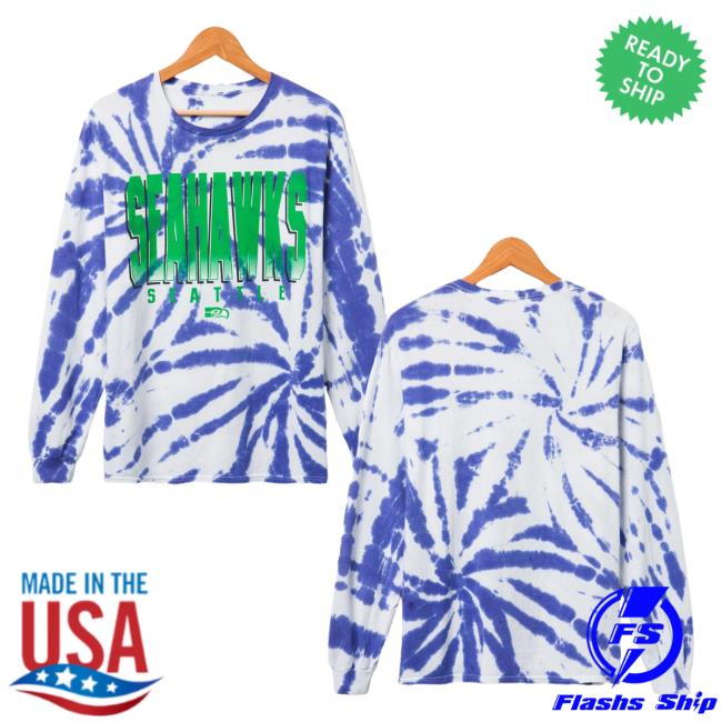 Official Junk Food Apparel Clothing Store Shop Junkfoodclothing Seattle Seahawks Game Time Tie Dye Long Sleeve T Shirt Liberty Tie-Dye