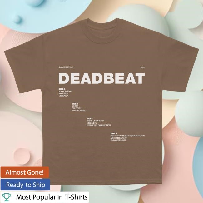 Official Tame Impala Merch Store Deadbeat Tracklist Tees
