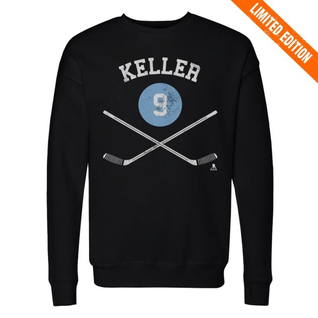 500 LEVEL Clayton Keller Utah Sticks WHT New Crewneck Sweatshirt