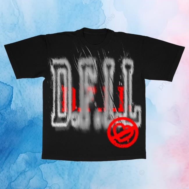 Official Fuerza Regida Merch Store DFIL - BLACK S/S T Shirt Dont Fall In Love Merch