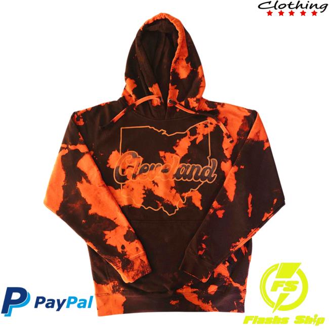 Official Ohio Clothing Merch Cleveland Tie Dye Pull Over Hoodie Brown Ohioclothing Tie-dye