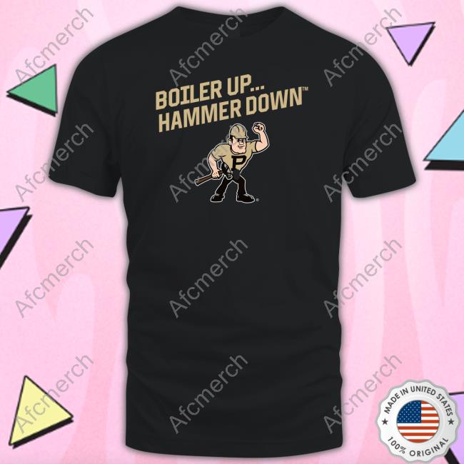 Official Purdue Athletics Merch Purdue Pete Boiler Up... Hammer Down Sweatshirt