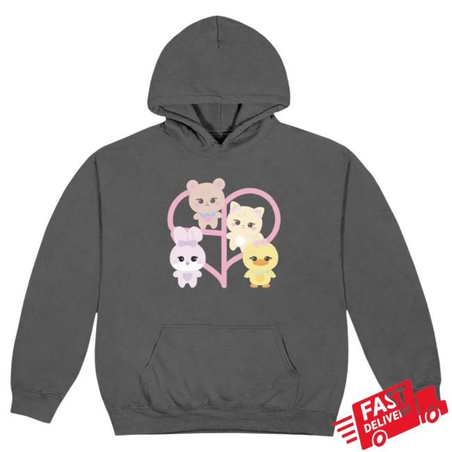 Blackpink Character Popover Hoodie Grey Blackpink Official Merch Store