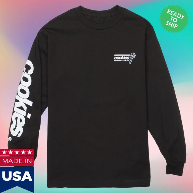 Official Cookies Merch Store Cookies Spring 2 Lock And Key Long Sleeve Tees Black Apparel Clothing Shop Cookiessf