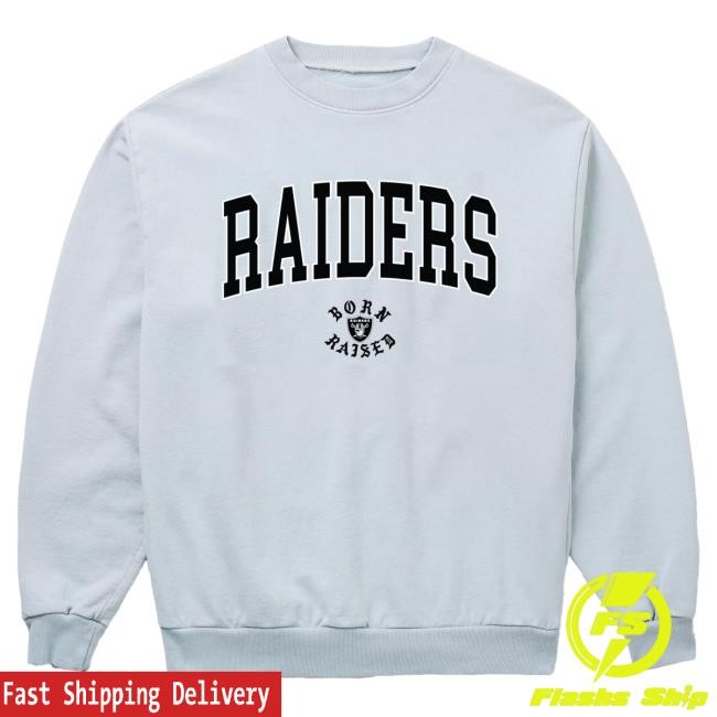 Official Born X Raised Merch Store Shop Born X Raised + Raiders Collegiate Pullover Hoodie: Black BornxRaised