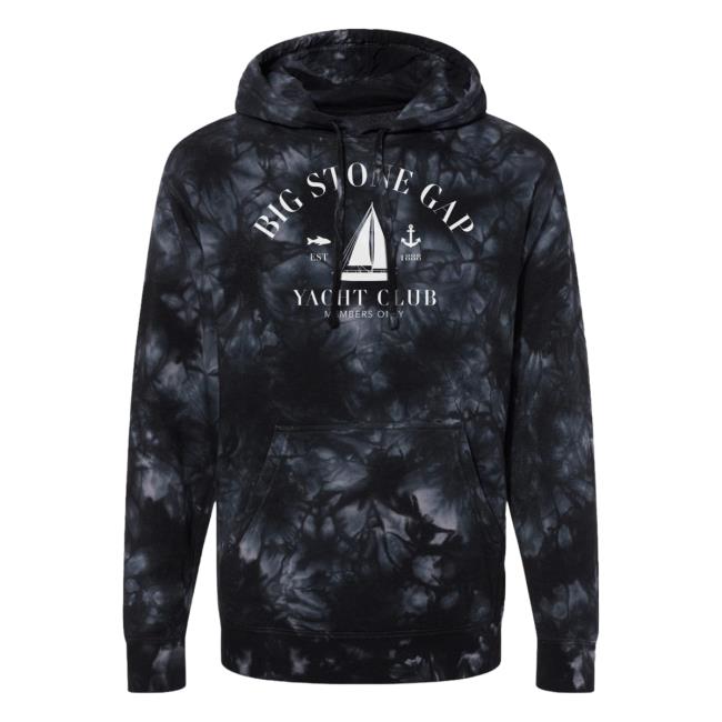 Official Hometown Apparel Clothing Merch Big Stone Gap Virginia Yacht Club Tie-Dye Hoodies 5XL Tie Dye Black